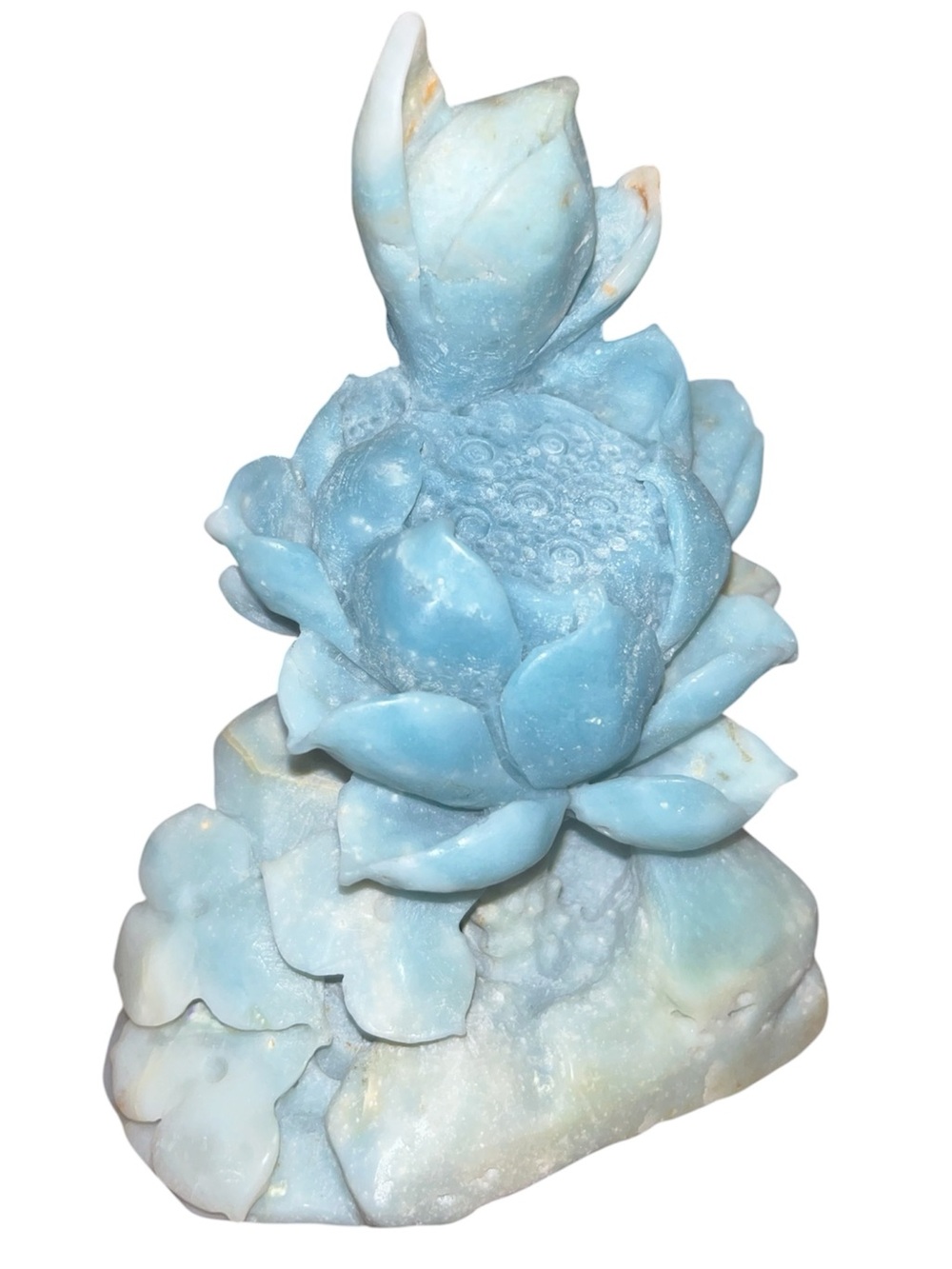 Caribbean Calcite Lotus Flower Carving